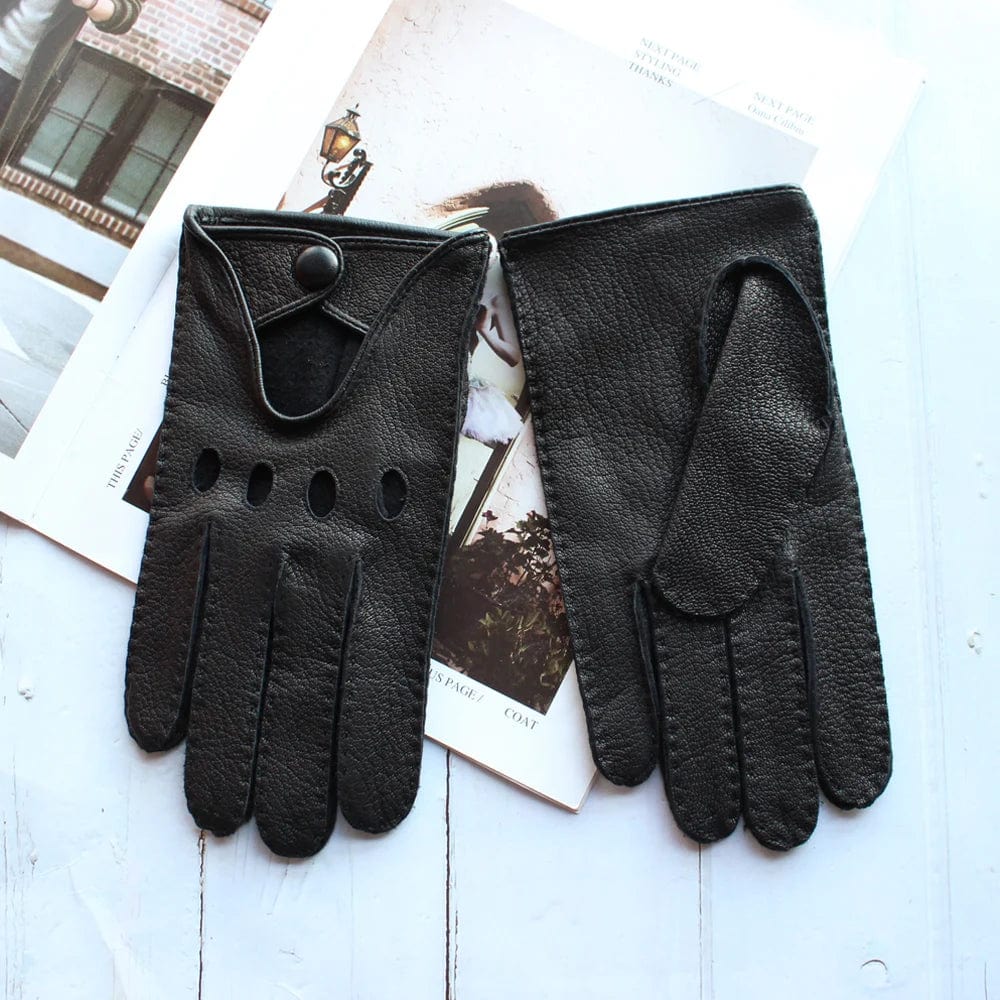 Gants cuir homme crochet