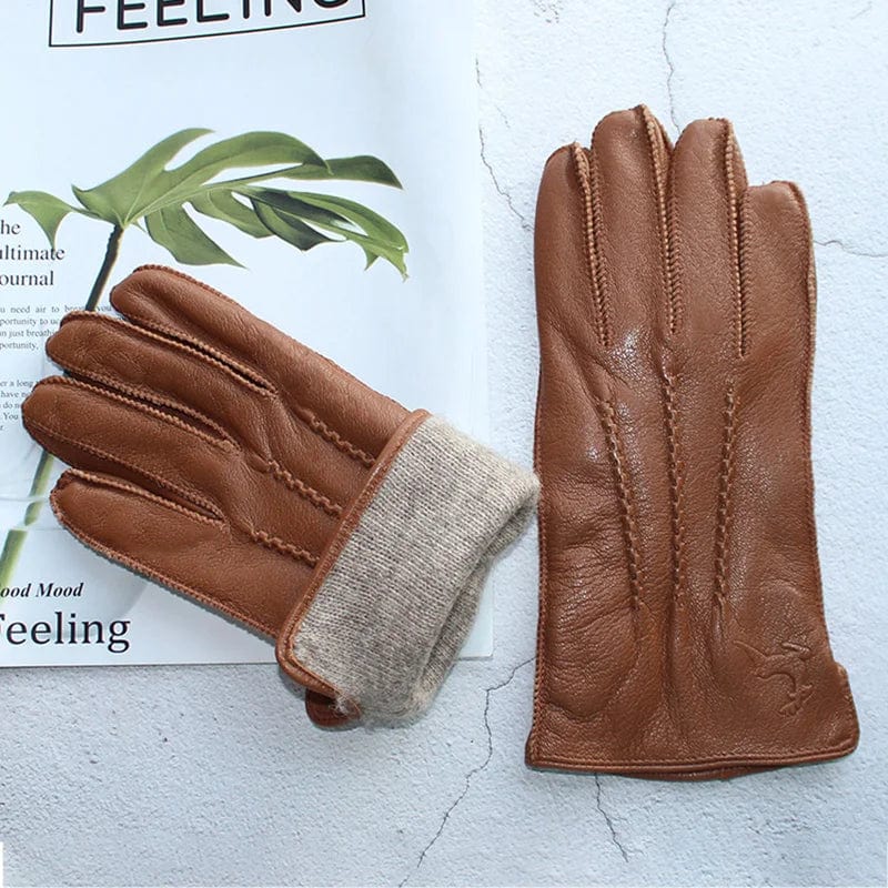 Gants cuir homme fourrés laine