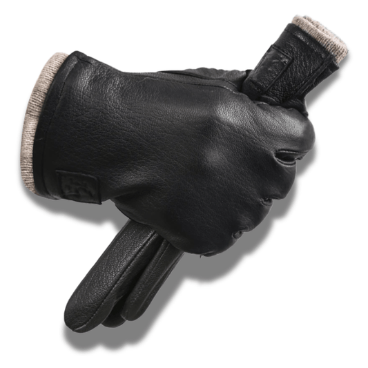 Gants cuir homme laine