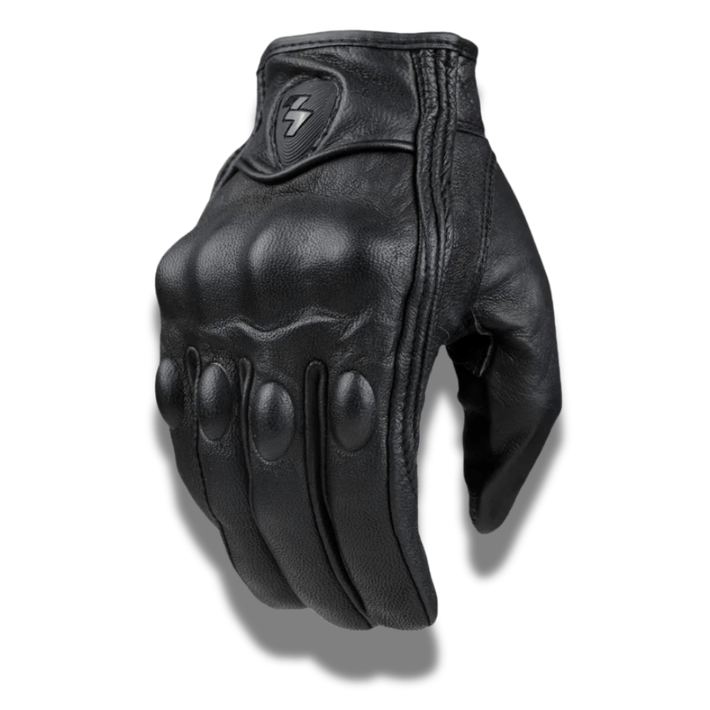 Gants moto cuir noir