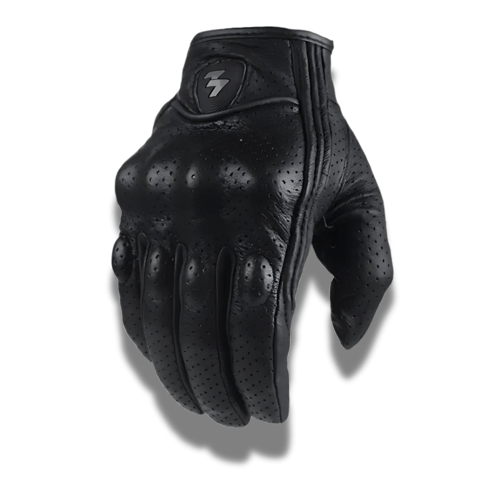 Gants moto cuir noir