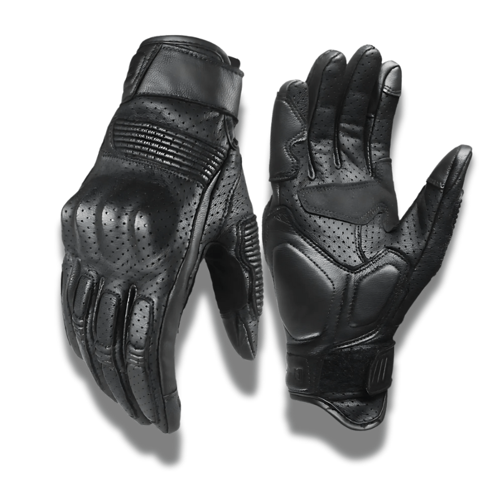 Gants moto cuir tactile