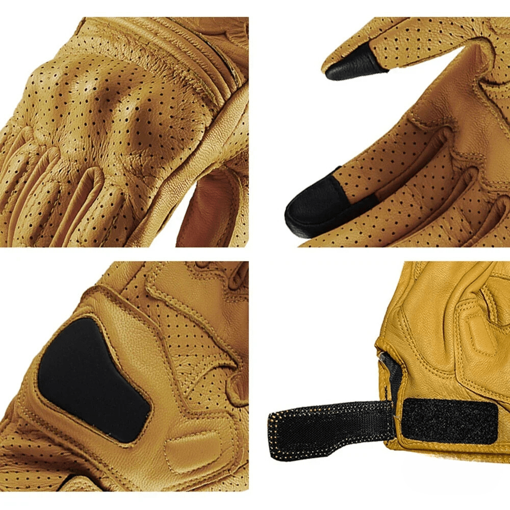 Gants moto cuir tactile