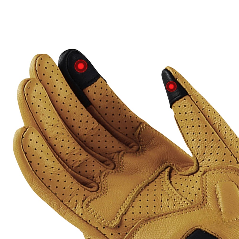 Gants moto cuir tactile