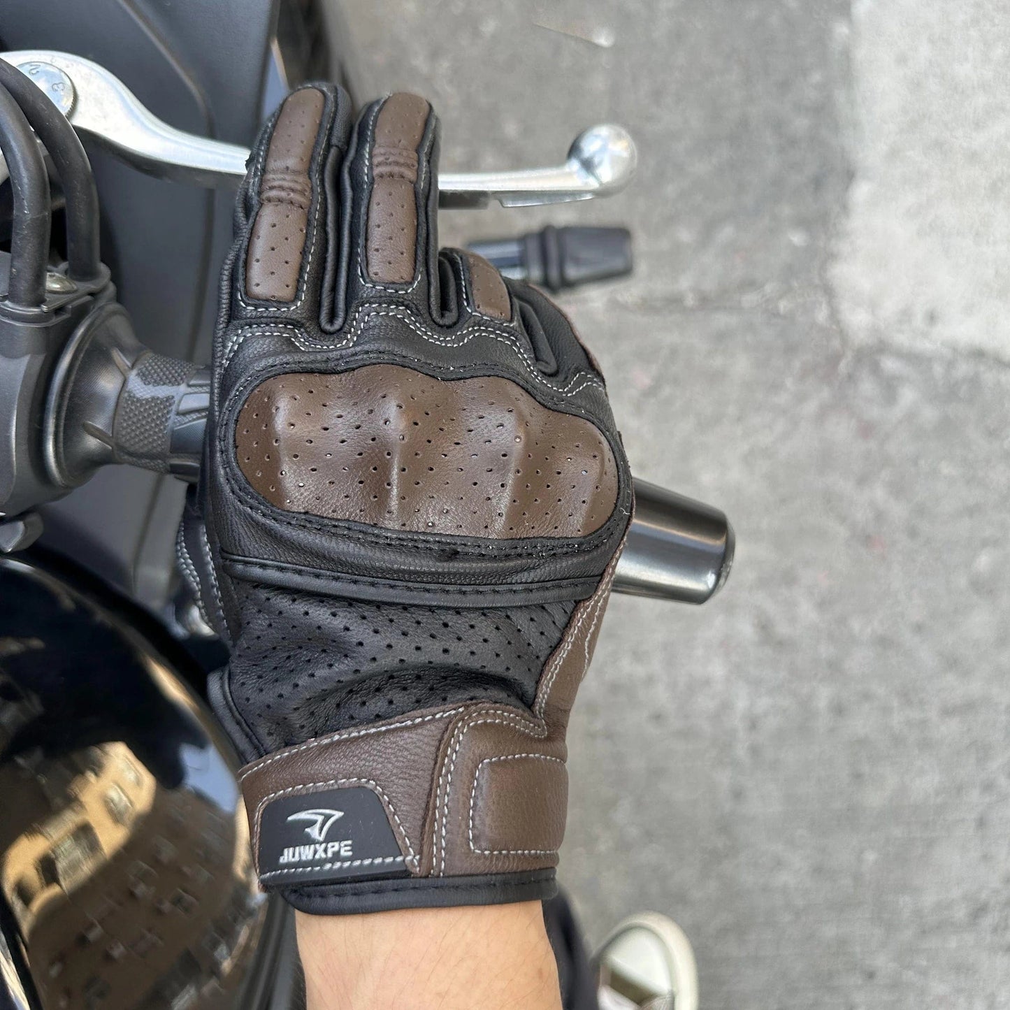 Gants moto cuir Vintage